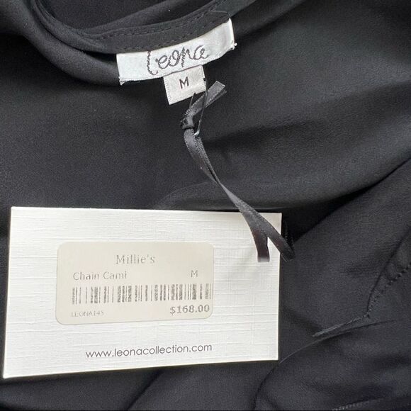 Leona Collection New with Tag Gold Chain and Black Silk Cami Camisole Medium - Picture 5 of 6